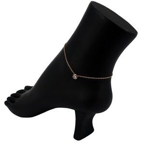 Ladies Pink Gold Anklet Bracelet 8"